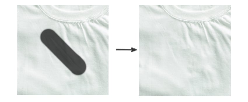 sử dụng công cụ cọ chữa bệnh tại chỗ để tô lên các nếp nhăn