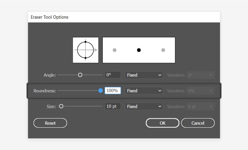 công cụ tẩy tròn