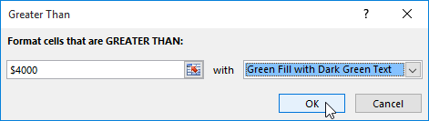 Hộp thoại Greater Than