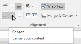 Các nút lệnh căn chỉnh