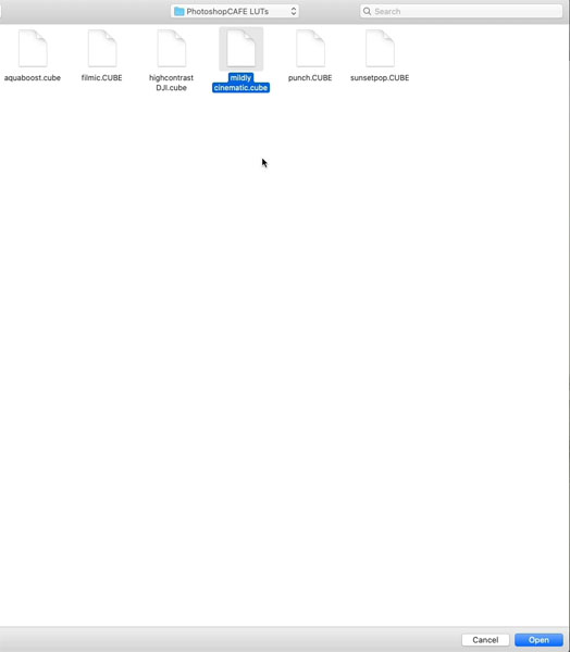 Chọn một LUT mới