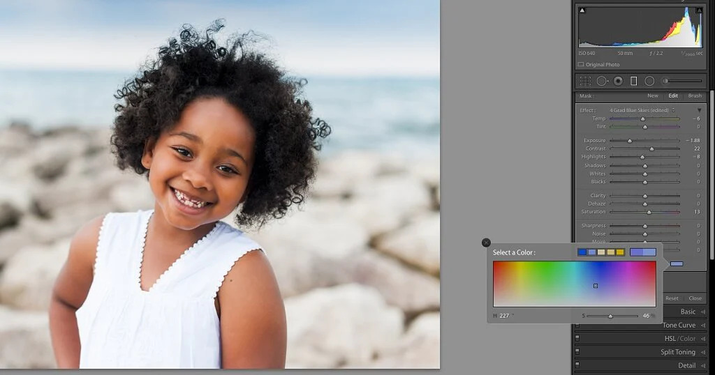 Cách tạo bầu trời xanh trong Lightroom