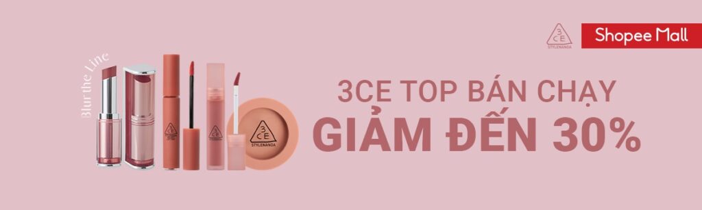 Shopee 3CE ngang